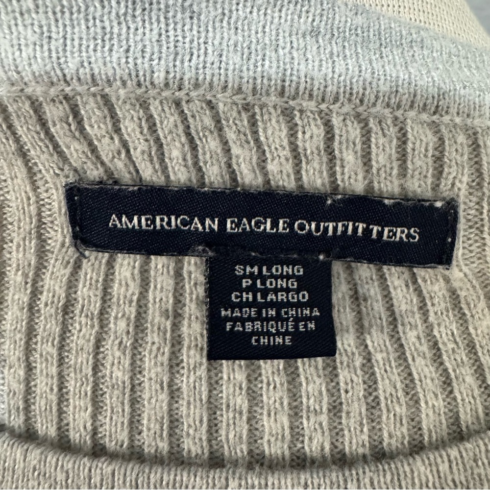 American Eagle Outfitters Women Light Gray Long Sleeve Fit & Flare Dress Size S - Picture 12 of 17